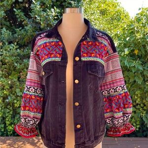 Hmong Black Jean Jacket